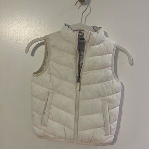 Kids Reversible White Puffer Vest
